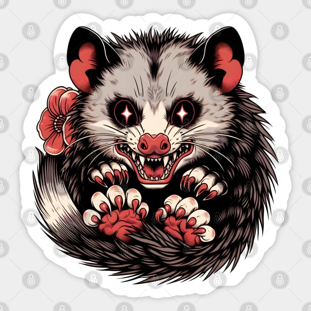 Anxiety possum Sticker by Japanese Fever